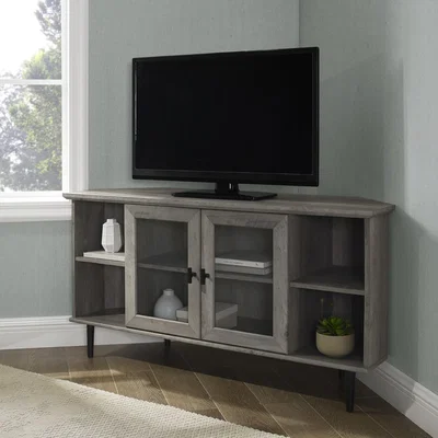 Furniture123 Grey Wash Corner TV Unit with Storage - TVs up to 52 - Foster