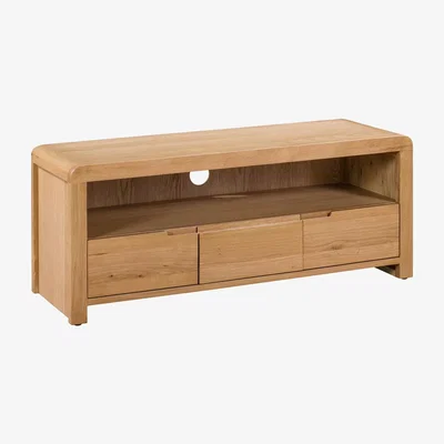 Furniture123 Oak TV Unit with Curved Edge TV's up to 45 - Julian Bowen