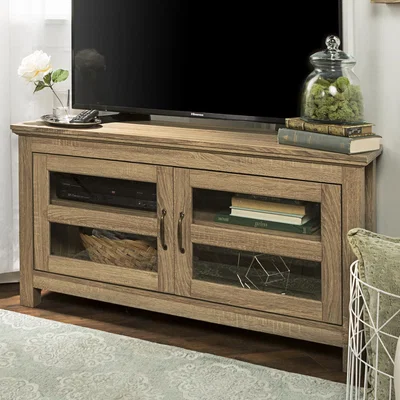 Furniture123 Oak Effect Corner TV Unit with Storage - Foster - TV's up to 45