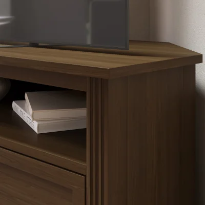 Furniture123 Corner Walnut TV Stand with Storage - TV's up to 43 - Delilah