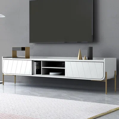 Furniture123 White TV Unit with Storage - TV's up to 70 - Olis