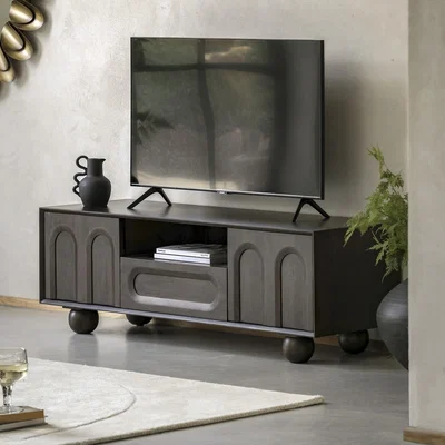 Furniture123 Mango wood Tv Unit with Ball Feet - Arc