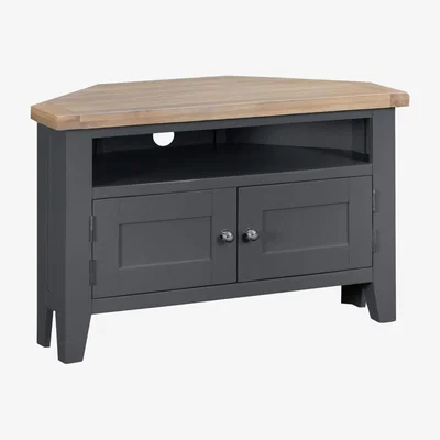 Furniture123 Dark Grey Corner TV Unit with Storage