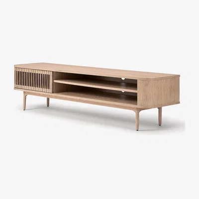 Furniture123 Large Light Oak TV Unit with Storage - TVs up to 77 - Jarel