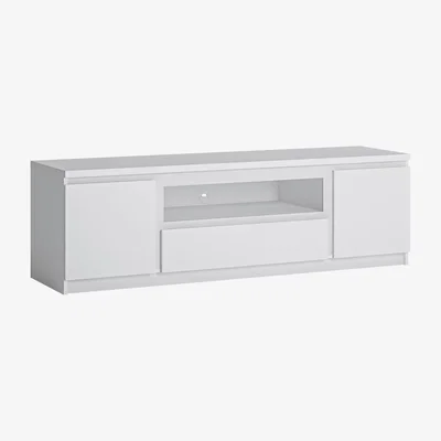 Furniture123 Matte White TV Unit with Storage - TV's up to 50 - Fribo