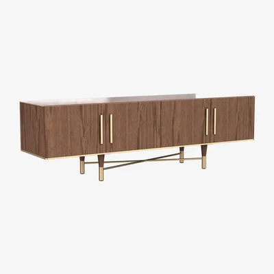 Furniture123 Large Walnut TV Unit with Storage - TV's up to 70 - Sidney