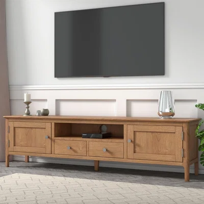 Furniture123 Large Solid Wood TV Unit with Storage - TV's up to 77 - Adeline