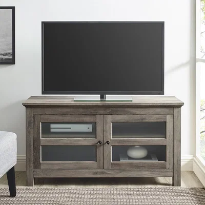 Furniture123 Grey Wood Wash TV Unit with Cupboards - TVs up to 48 - Foster