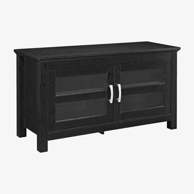 Furniture123 Foster Black Wooden TV Unit with Double Doors - TV's up to 48