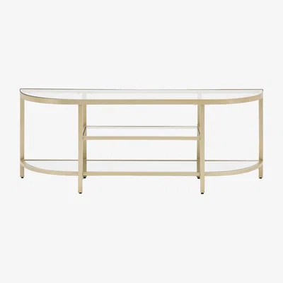 Furniture123 Hudson Glass TV Stand In Champagne - Caspian House