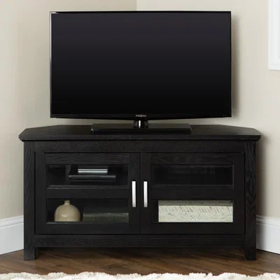 Furniture123 Foster Wood Corner TV Stand in Black