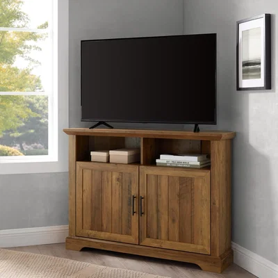 Furniture123 Reclaimed Wood Corner TV Unit with Storage - TVs up to 50 - Foster