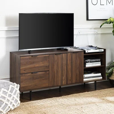Furniture123 Foster Modern Storage TV Stand in Dark Walnut