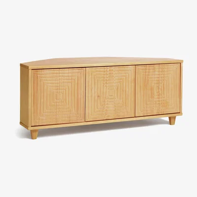 Habitat Habitat Grooved Storage 3 Door Corner TV Unit - Pine