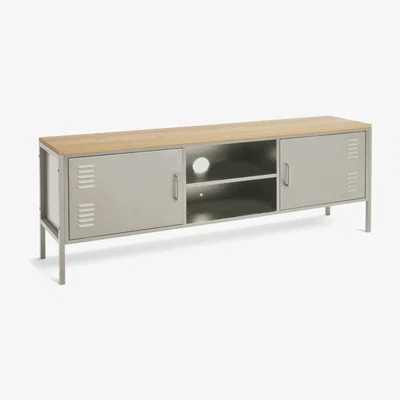 Habitat Habitat Stevie 2 Door TV Unit - Light Grey