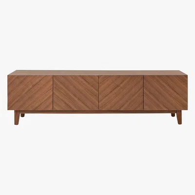 Habitat Verona Walnut 4 Door Walnut Veneer Tv Stand, Walnut