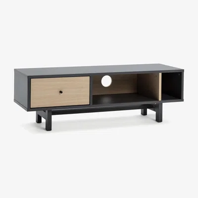Habitat Habitat Jadon 1 Drawer TV Unit - Dark Grey & Oak
