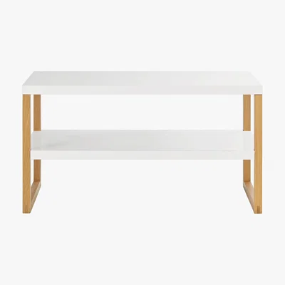 Habitat Kilo Solid Oak And White Metal 2 Tier Tv Stand, White