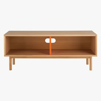 Habitat Neville Orange And Oak Tv Stand, Orange And Oak