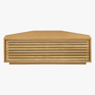 Habitat Max Oiled Oak Corner Tv Stand With Slatted Front, Oak