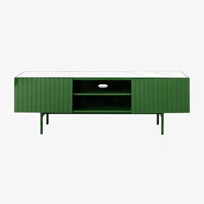 Heal's Heal's Riga AV Unit White Ceramic High Gloss Green