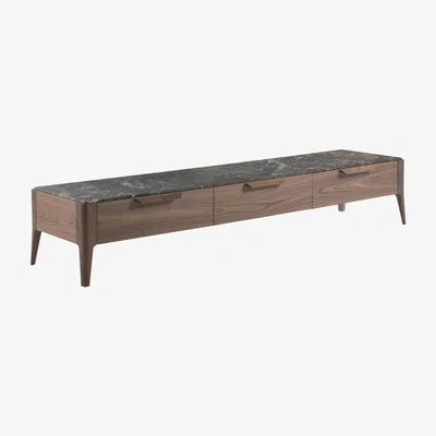 Heal's Porada Atlante TV Unit Walnut & Emperador Marble - Heal's UK Furniture