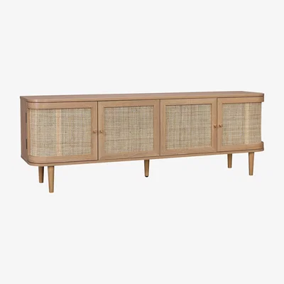 Homebase Batu Cane Curved Wide TV Stand