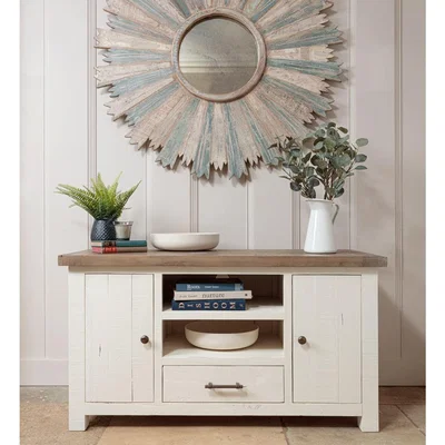 IO Living Modern Farmhouse Wooden TV Unit With Storage