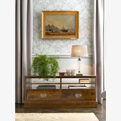 John Lewis Laura Ashley Garrat TV Stand for TVs up to 55, Chestnut Brown