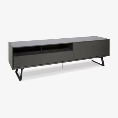 John Lewis Alphason Carbon 2000mm TV Stand for TVs up to 90”, Grey