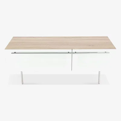 John Lewis John Lewis & Partners Scandi II TV Stand For TVs Up to 60, Oak with Steel Doors Set & Oyster Doors Set