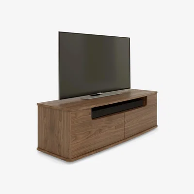 John Lewis Tom Schneider Curve 140 Cabinet TV Stand for TVs up to 60", Walnut