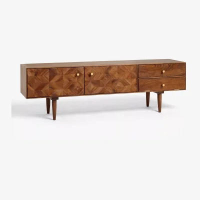John Lewis John Lewis & Partners + Swoon Franklin TV Stand for TVs up to 66, Brown