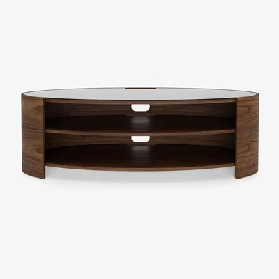 John Lewis Tom Schneider Elliptic Deluxe 140 TV Stand for TVs up to 60", Natural Walnut
