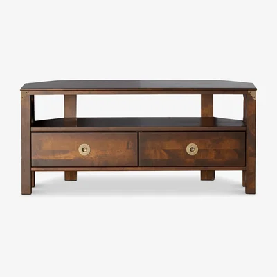 John Lewis Laura Ashley Balmoral Corner TV Stand for TVs up to 50, Chestnut Brown