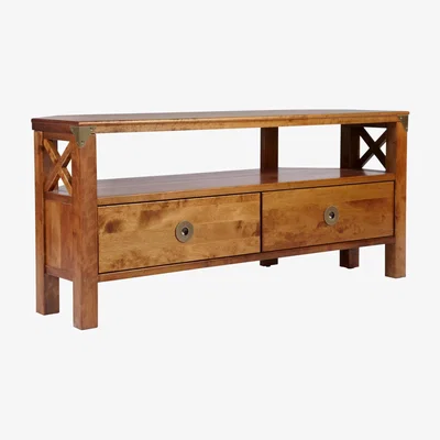 John Lewis Laura Ashley Balmoral 2 Drawer Corner TV Unit, Honey