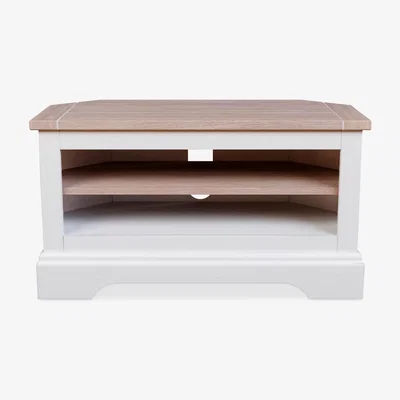John Lewis Laura Ashley Dorset Corner TV Stand for TVs up to 40, Cream/Natural