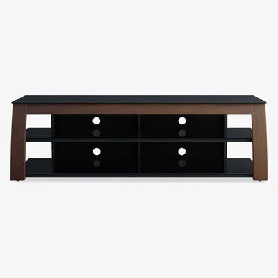 John Lewis AVF Kivu 1800 TV Stand for TVs up to 90, Walnut & Black Glass