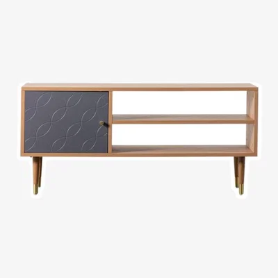 Knees Neo 120cm Oak Veneer TV Unit - Grey