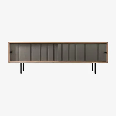 Knees Fuji 140cm Oak TV Unit - Grey