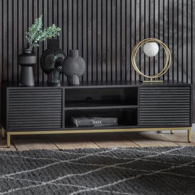 Knees Whittle Mango Wood Media Unit - Black