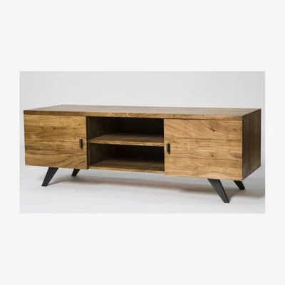 Knees Chase Light Acacia Wood 2 Door TV Bench