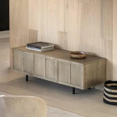 Knees Panelled Acacia Finish Media Unit - Smoked