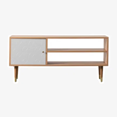 Knees Neo 120cm Oak Veneer TV Unit - White
