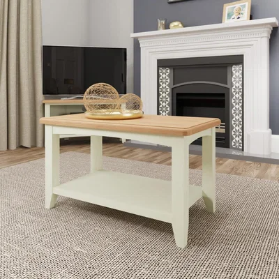 Knees Galileo 80cm  Rectangle Oak Coffee Table - Pure White