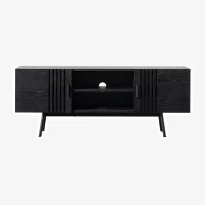 Knees Holden 140cm Oak Veneer TV Unit - Black