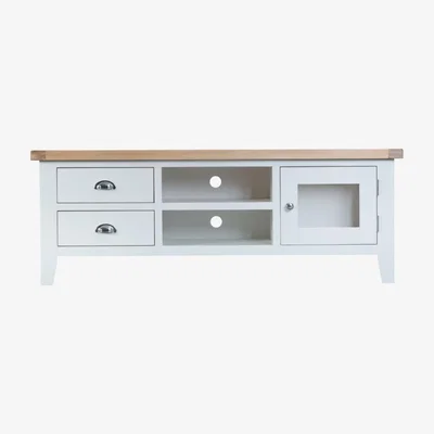 Knees Terranostra 150cm Oak 1 Door TV Unit - Old white