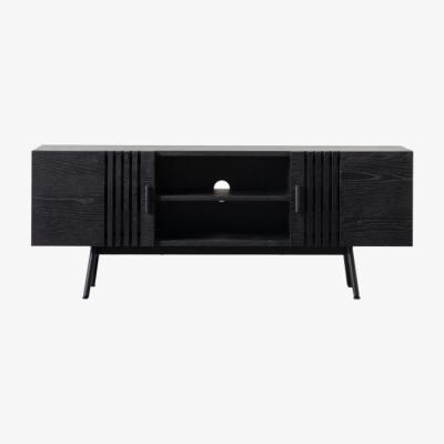 Knees Holsen 140cm Oak Veneer TV Unit - Black