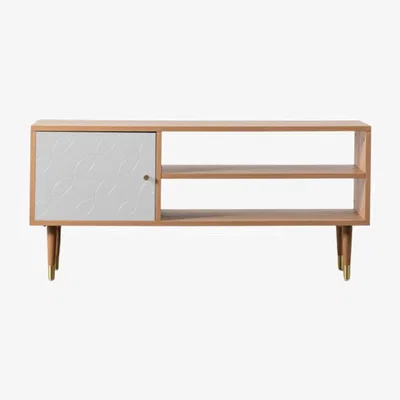 Knees Newbury 120cm Oak Veneer TV Unit - White