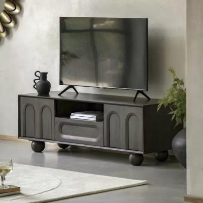 Knees Arc Mango Wood Media Unit - Walnut